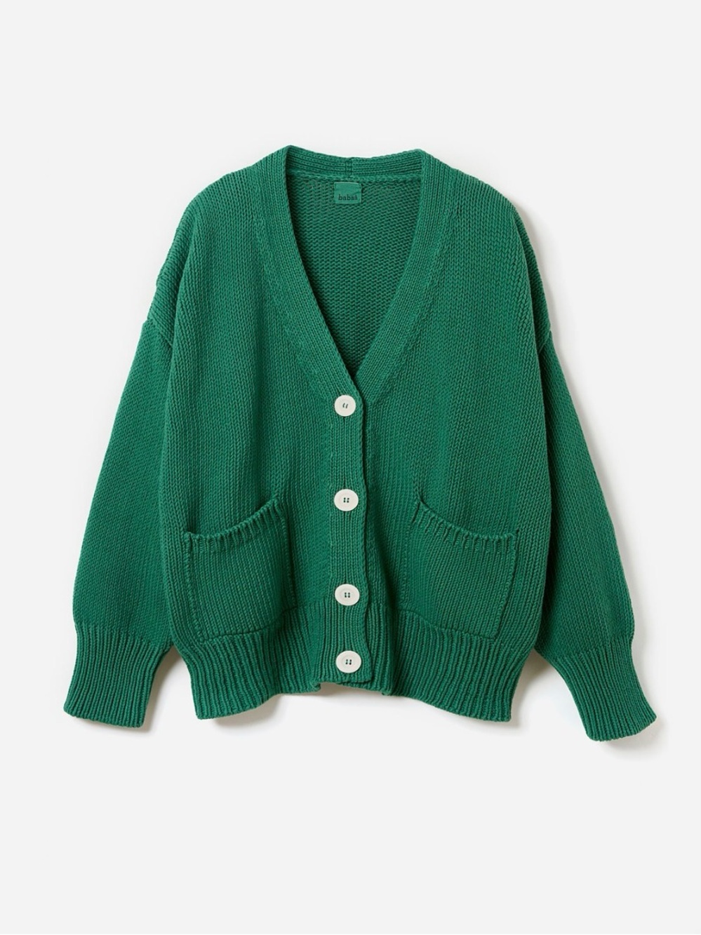 babaa no. 86 cardigan in Tree Fern
